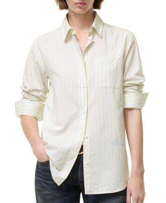 Classic Fit Striped Silk Cotton Shirt by BURBERRY