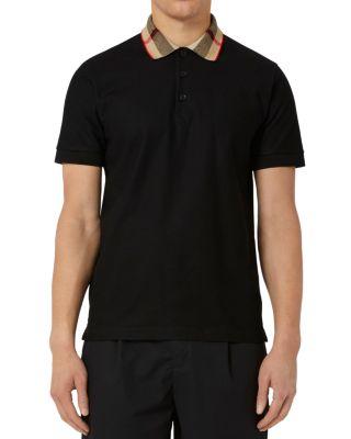 Cody Cotton Piqu&eacute; Check Collar Slim Fit Polo Shirt by BURBERRY