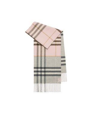 Contrast Check Cashmere Scarf by BURBERRY