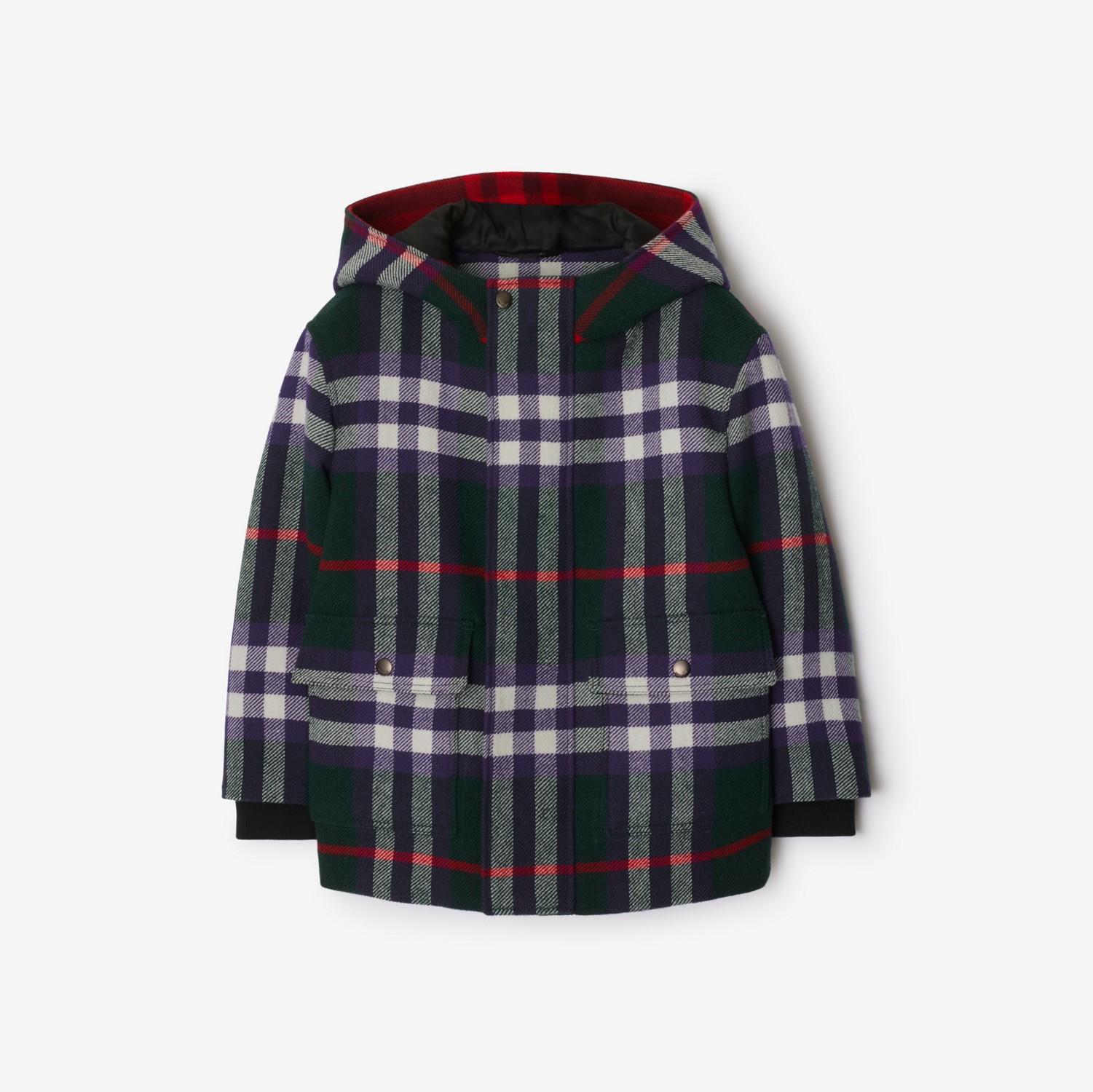 Contrast Check Wool Jacket by BURBERRY