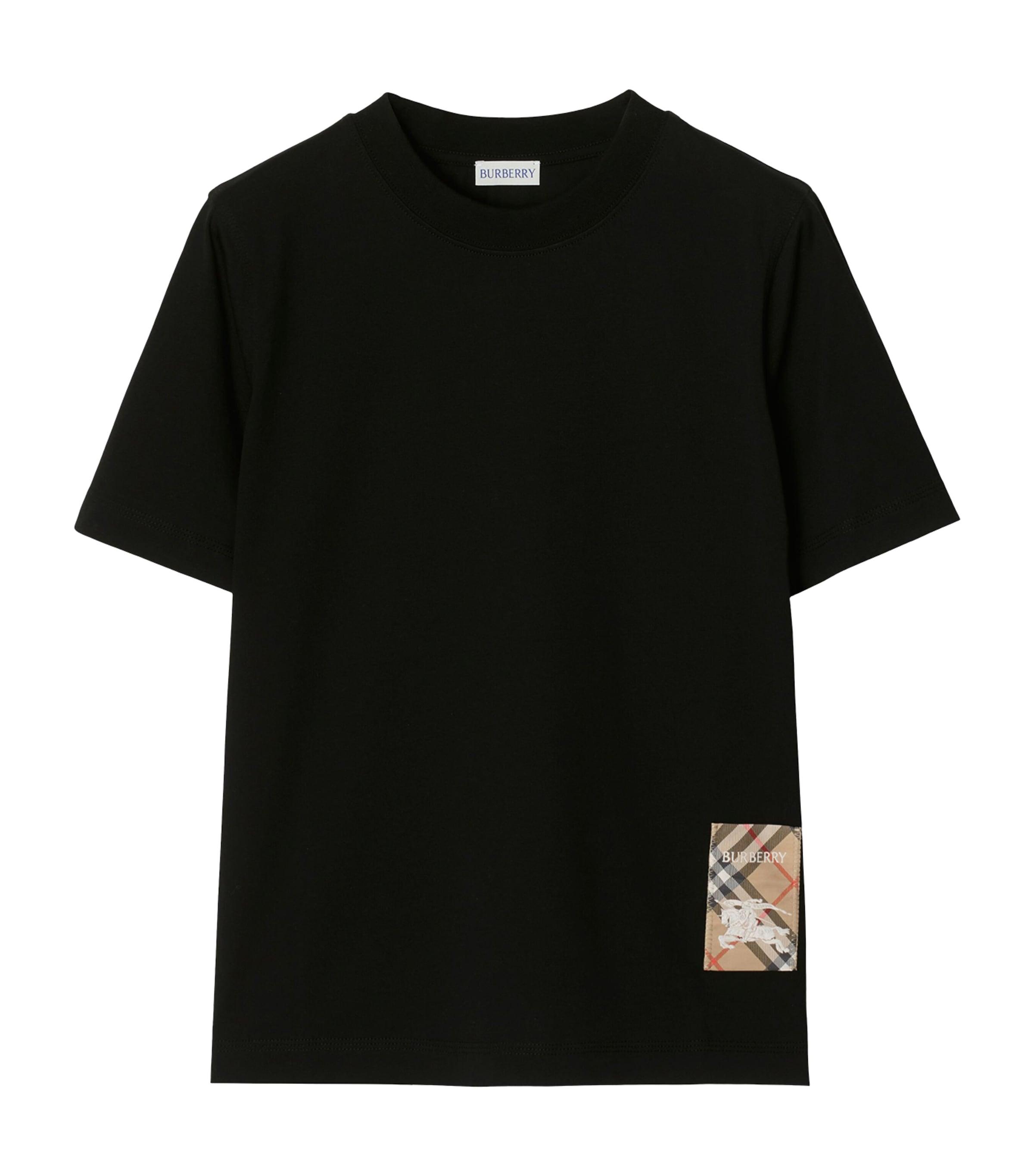 Cotton Check Label T-Shirt by BURBERRY