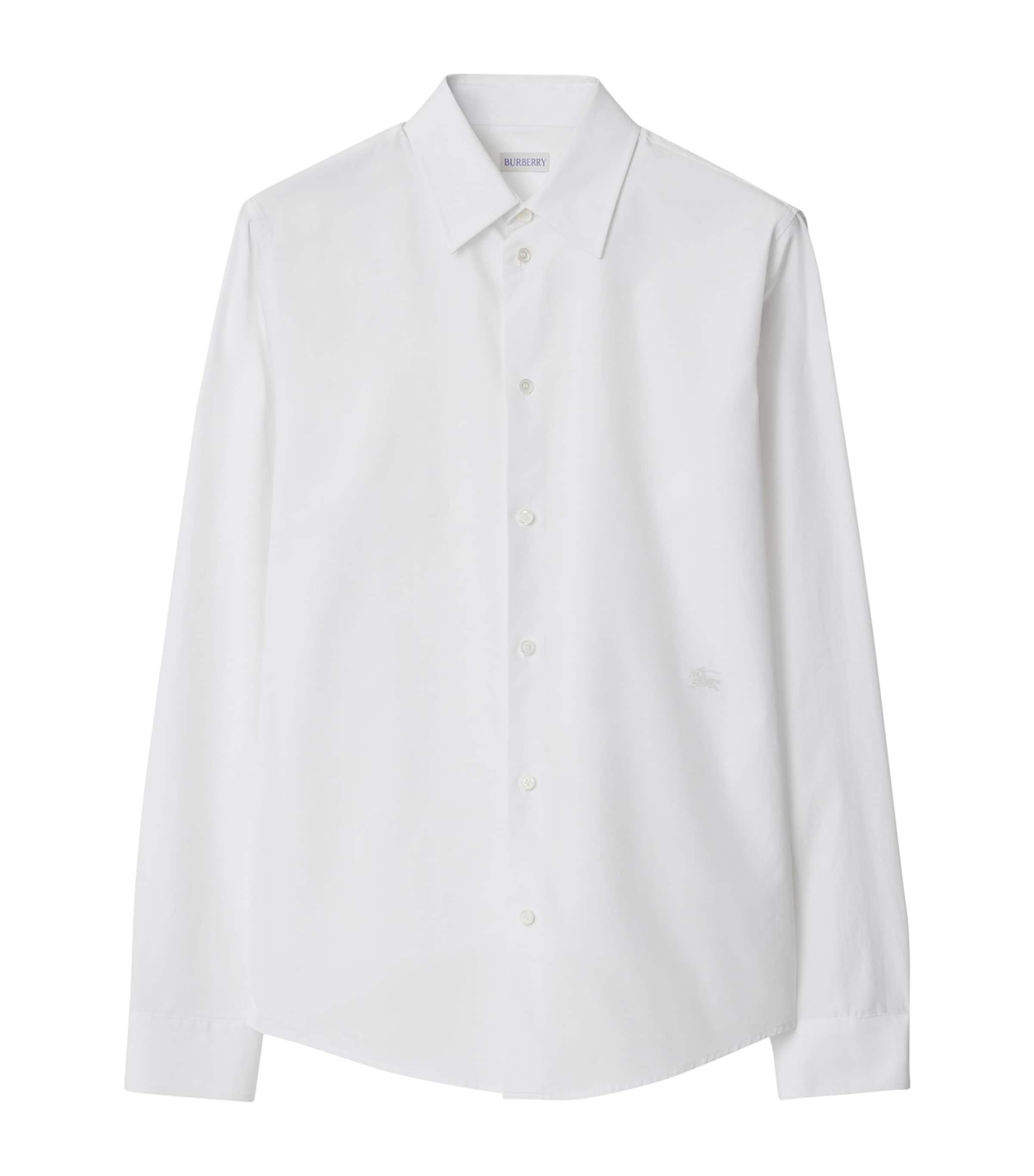 Cotton EKD-Embroidered Slim Shirt by BURBERRY