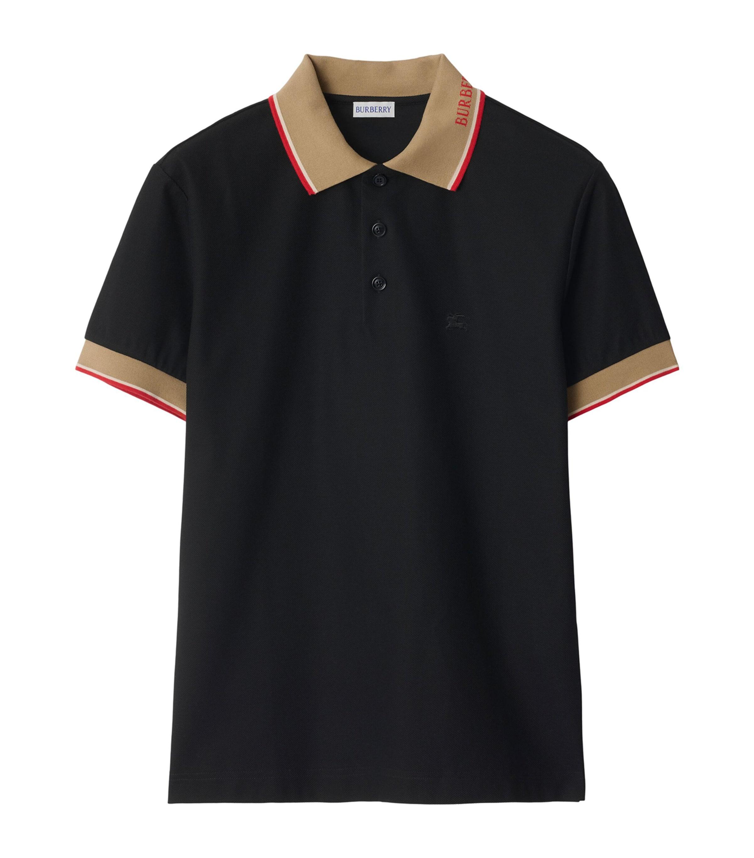 Cotton Logo-Collar Polo Shirt by BURBERRY