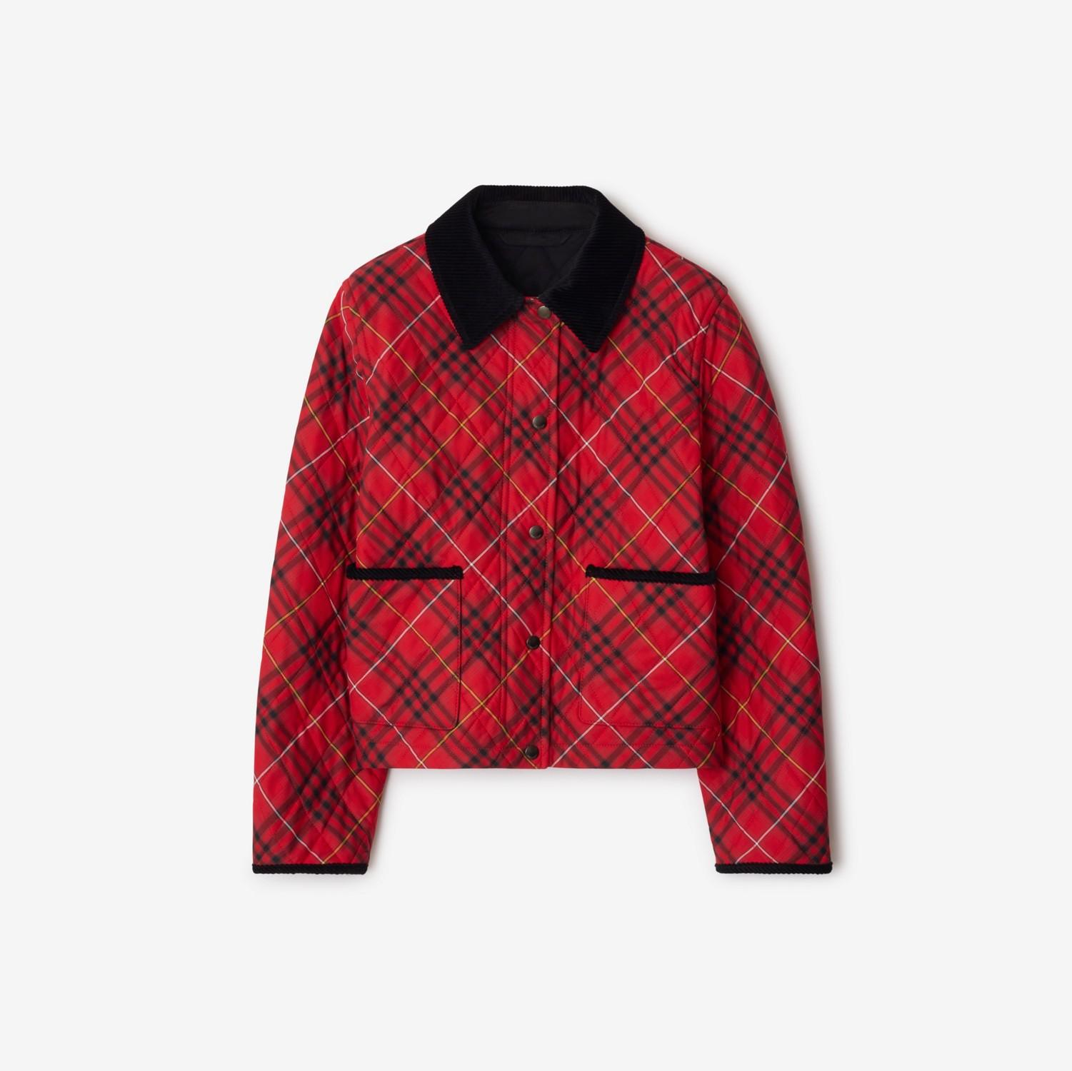 Cropped Check Cotton Quilted Jacket by BURBERRY