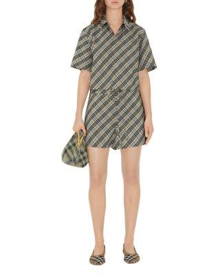 Cropped Check Cotton Shirt by BURBERRY