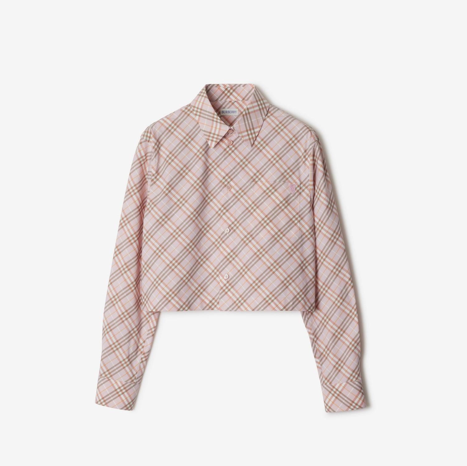 Cropped Check Cotton Shirt by BURBERRY