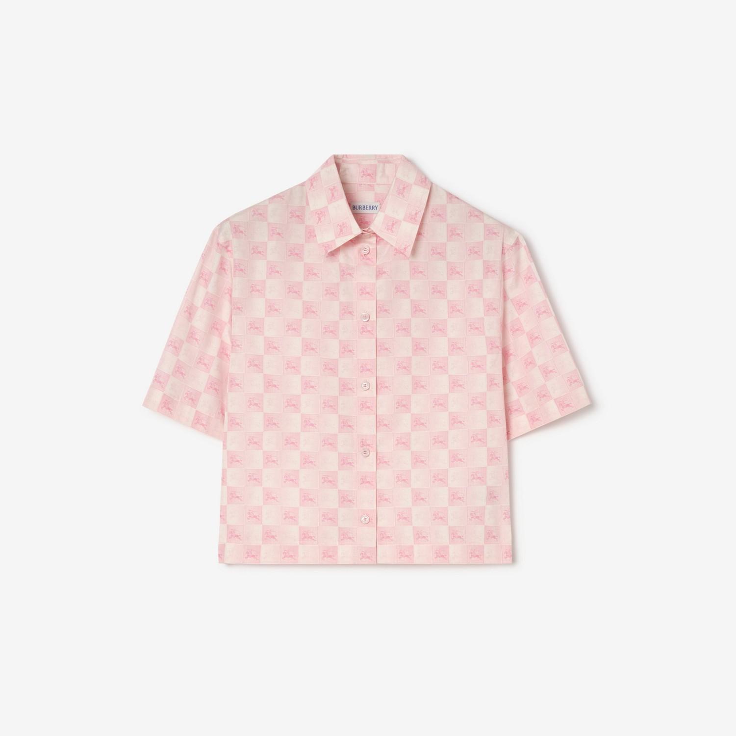 Cropped Knight Checkerboard​ Cotton Shirt by BURBERRY