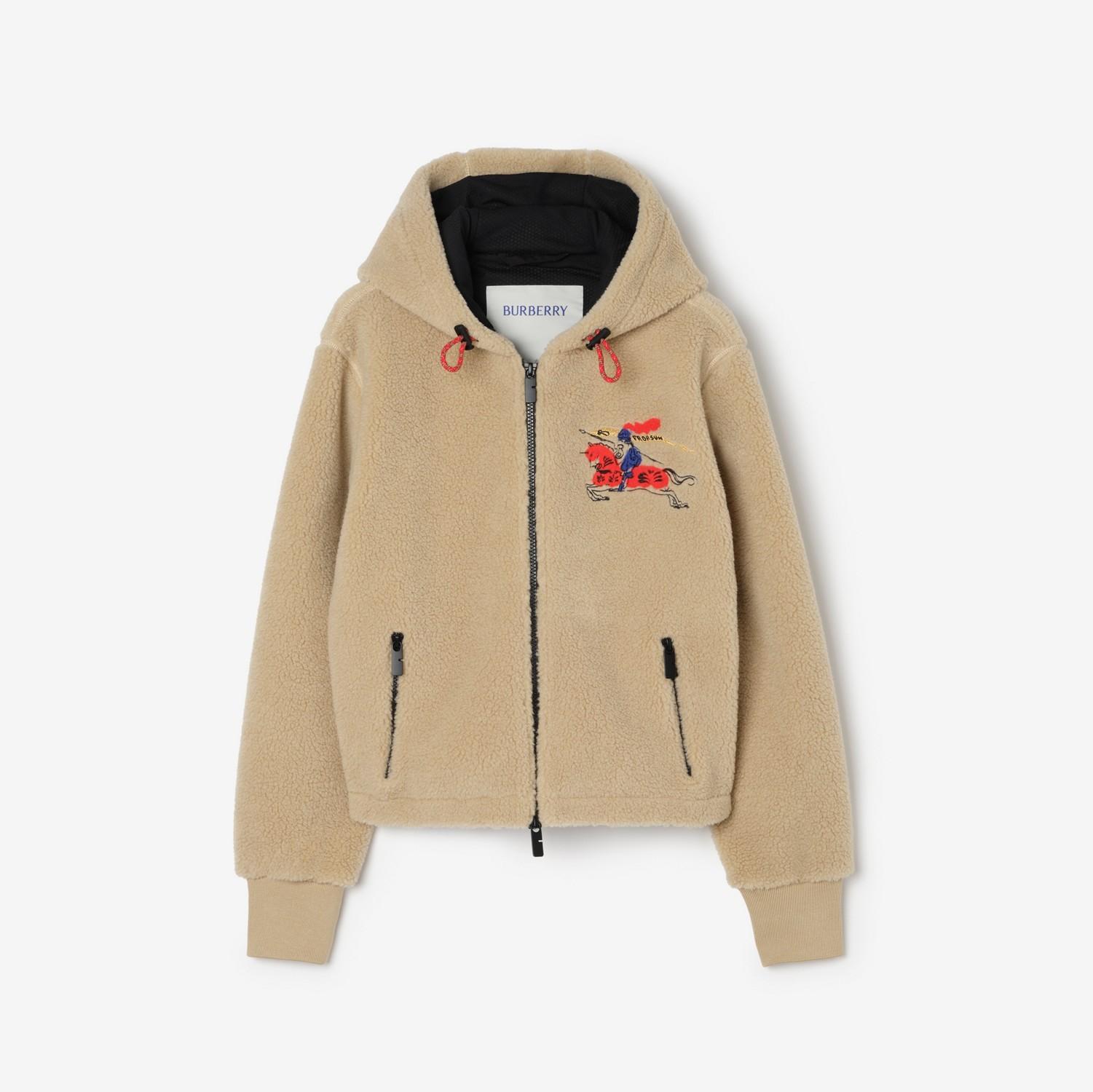 Cropped Knight Wool Cashmere Blend Fleece by BURBERRY
