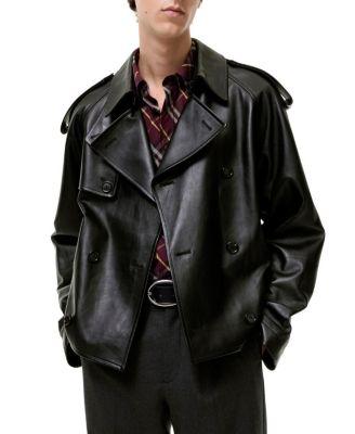 Cropped Leather Leadenham Trench Coat by BURBERRY