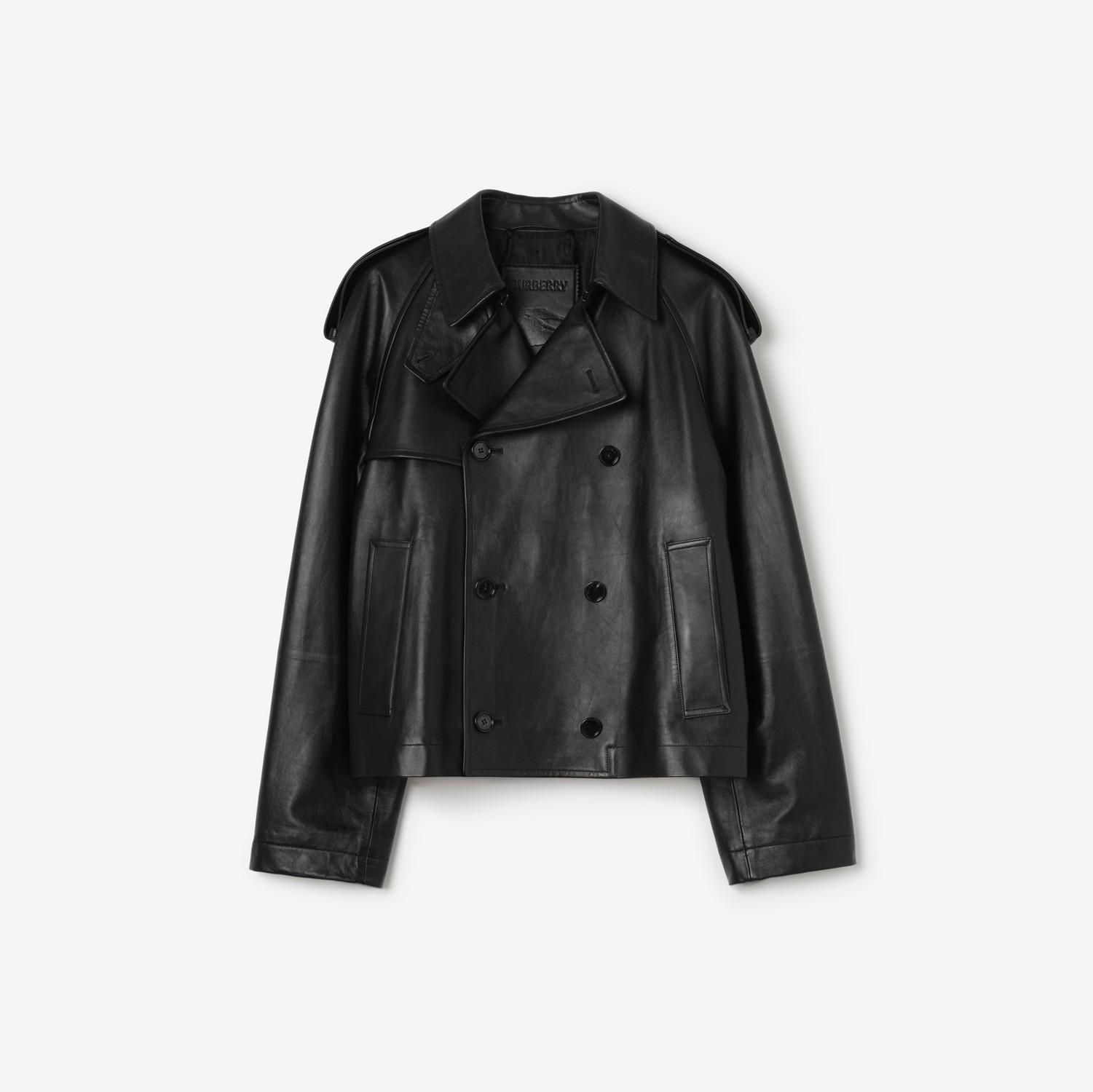 Cropped Leather Leadenham Trench Coat by BURBERRY