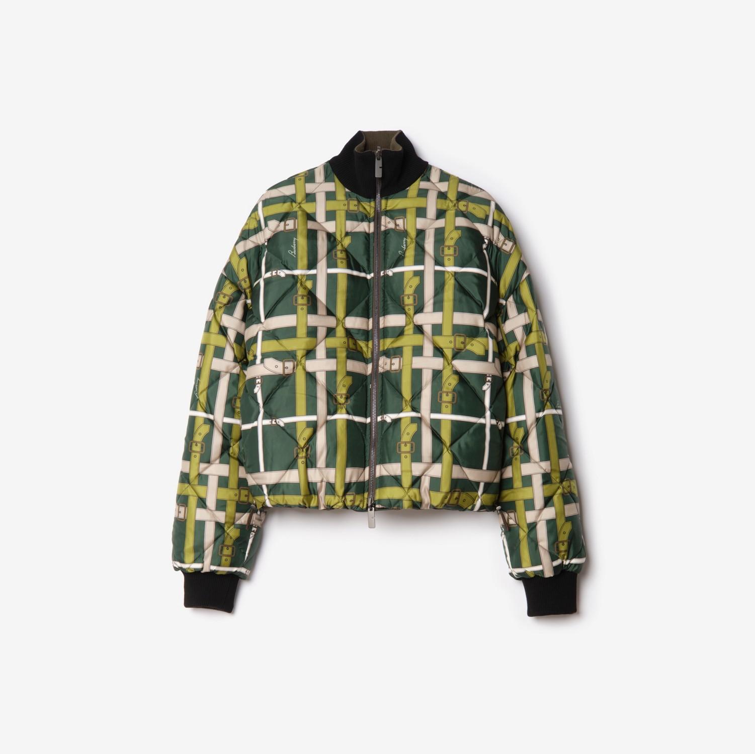 Cropped Reversible Belt Check Nylon Jacket by BURBERRY