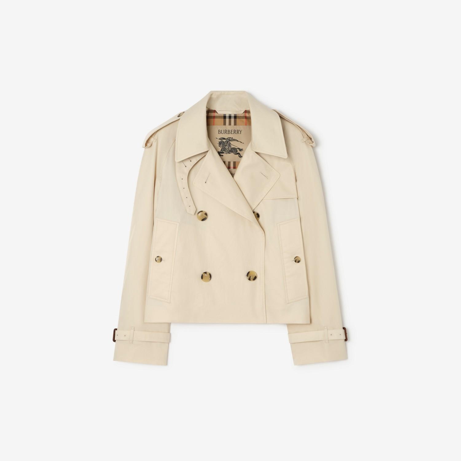 Cropped Tropical Gabardine Mayfair Trench Jacket by BURBERRY