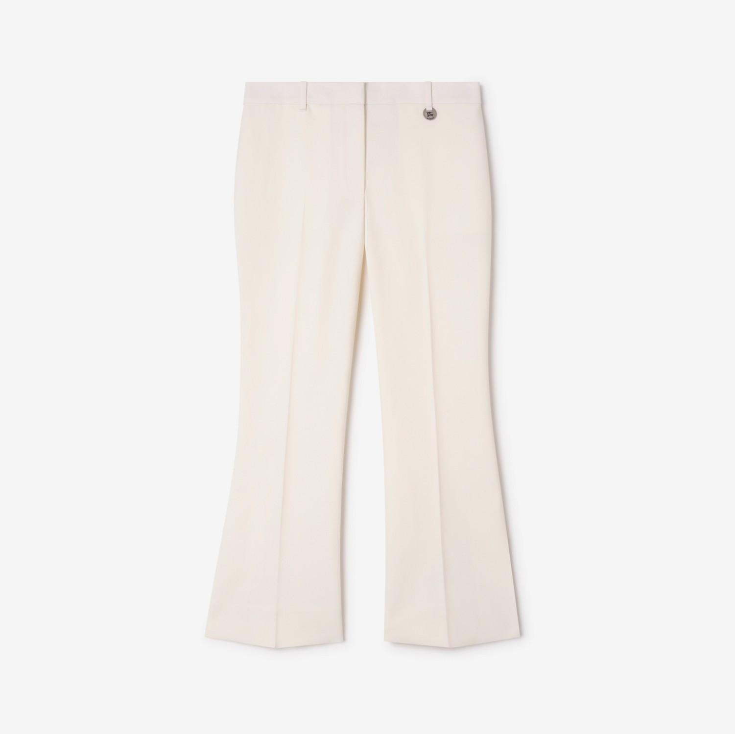 Cropped Wool Flared Trousers by BURBERRY