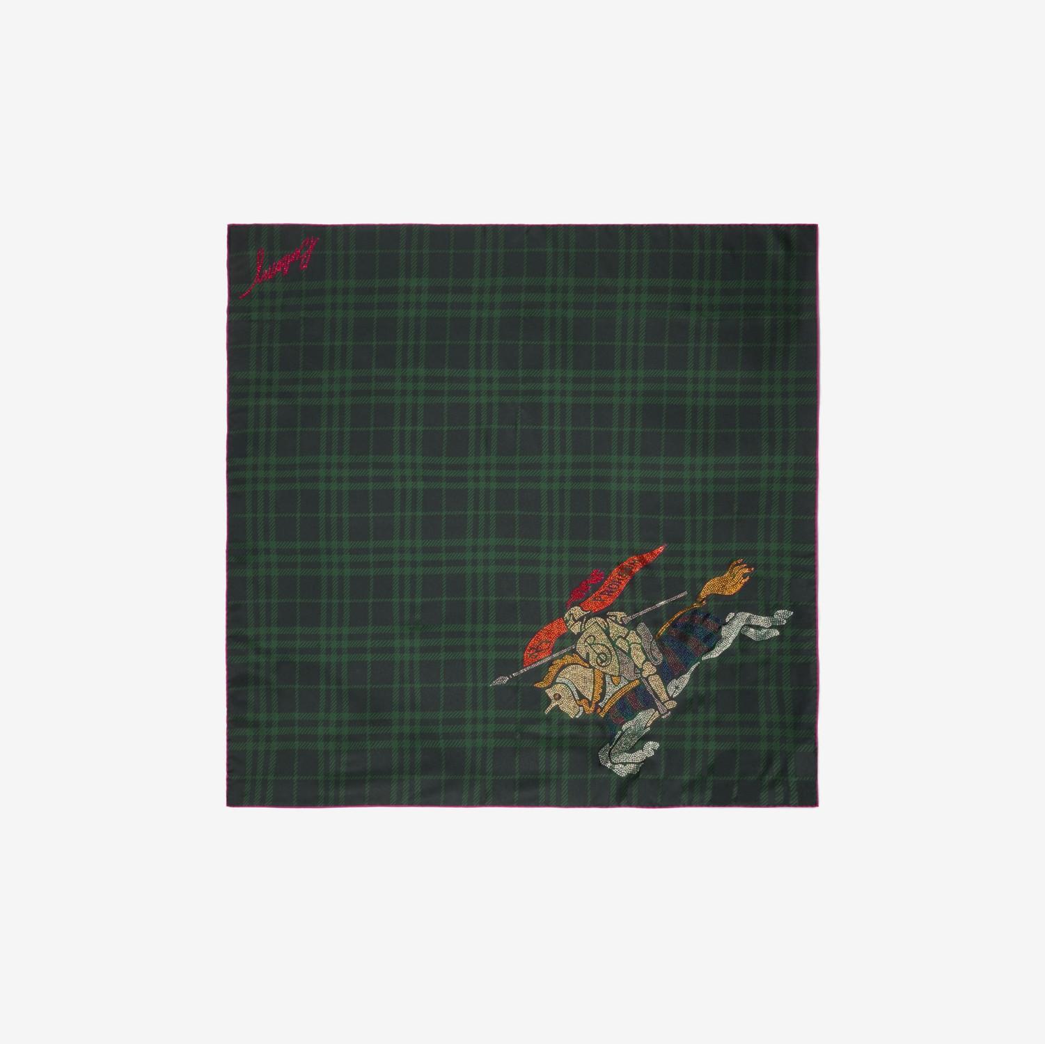 Crystal Knight Check Silk Scarf by BURBERRY