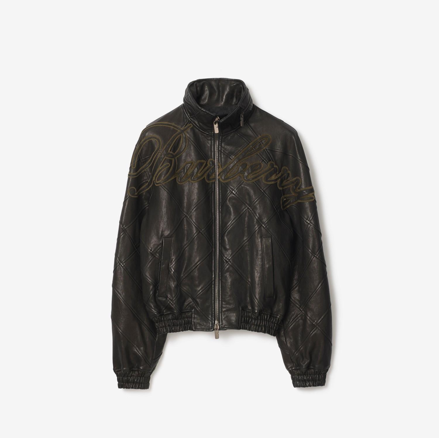 Cursive Logo Leather Jacket by BURBERRY