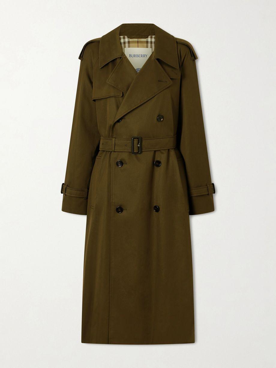 Double-breasted belted cotton trench by BURBERRY