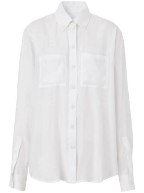 EKD-embroidered silk shirt by BURBERRY