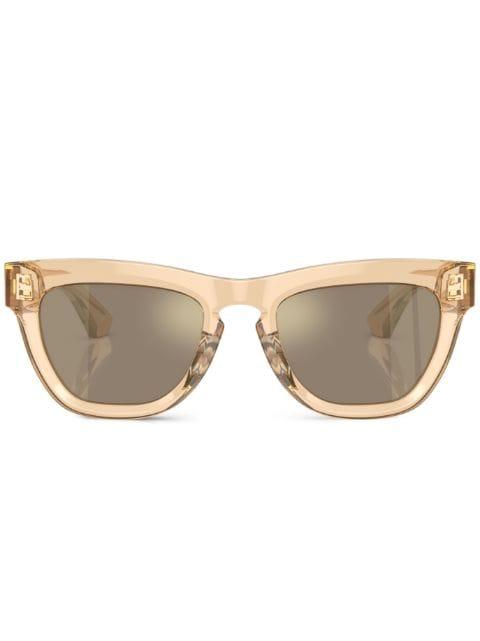 logo-engraved square-frame sunglasses by BURBERRY EYEWEAR