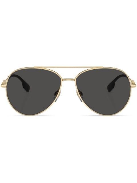 logo-plaque pilot-frame sunglasses by BURBERRY EYEWEAR