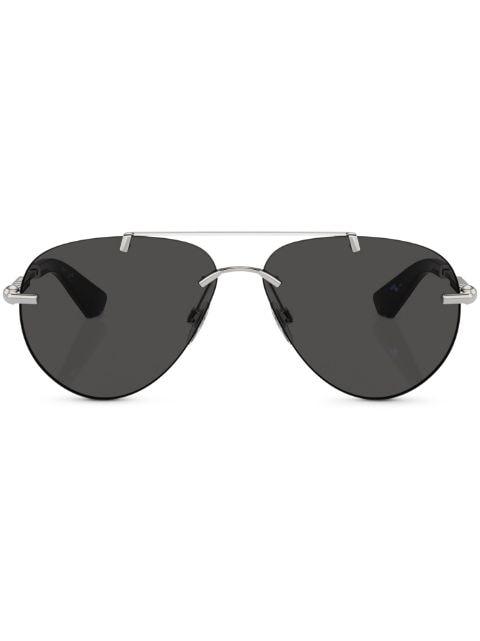 metallic pilot-frame sunglasses by BURBERRY EYEWEAR