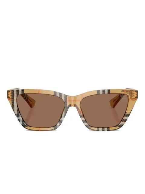 tartan-pattern geometric-frame sunglasses by BURBERRY EYEWEAR