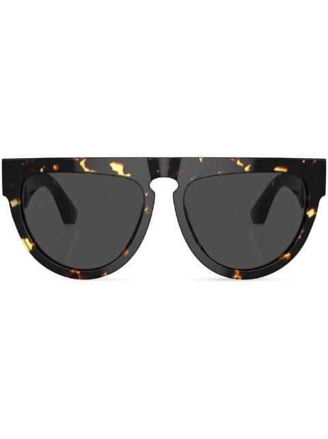 tortoiseshell-effect round-frame sunglasses by BURBERRY EYEWEAR