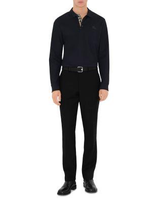 Eddie Long Sleeve Cotton Polo Shirt by BURBERRY