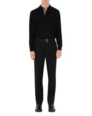 Eddie Long Sleeve Cotton Polo Shirt by BURBERRY
