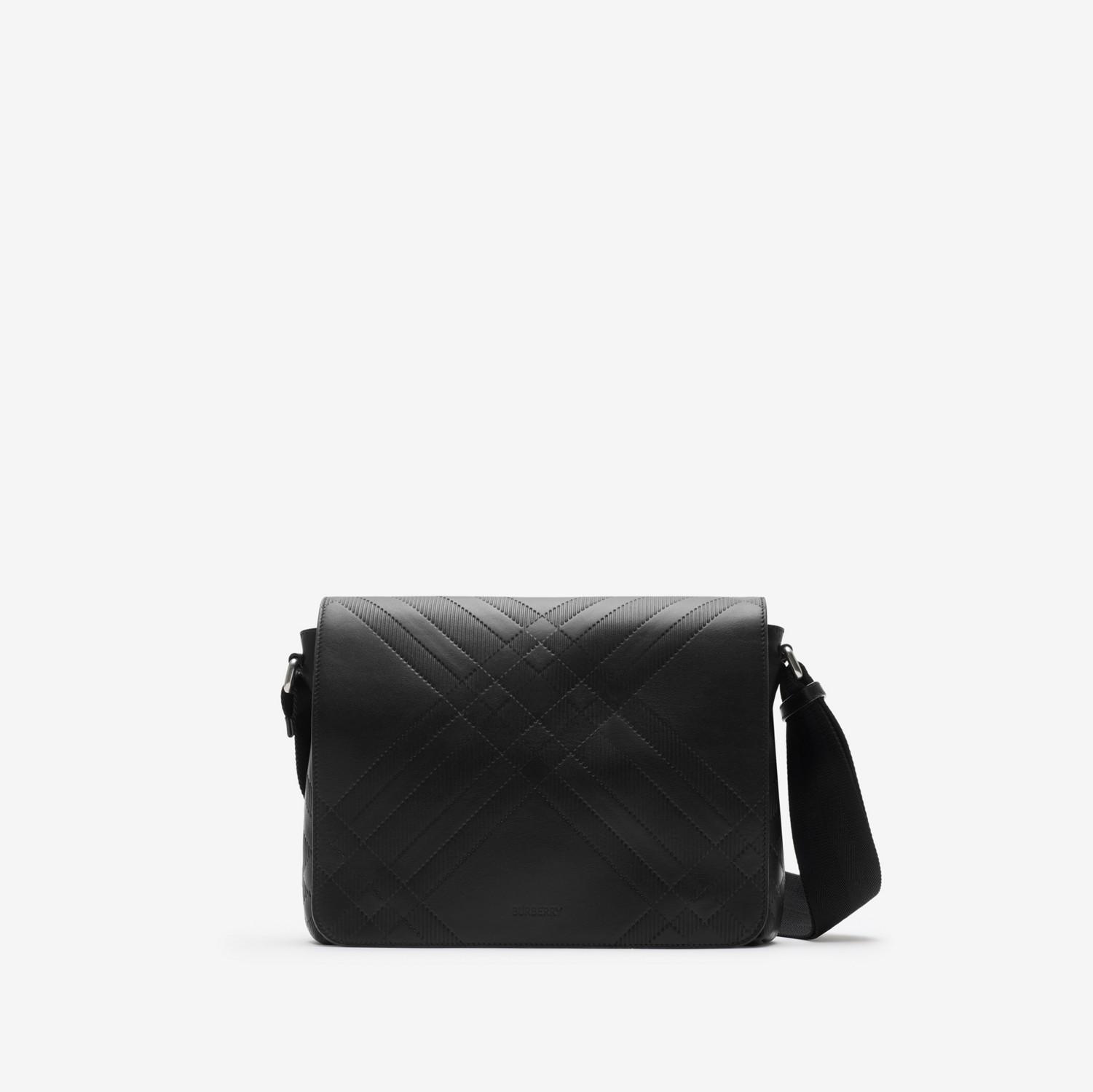Embossed Check Messenger Bag​ by BURBERRY