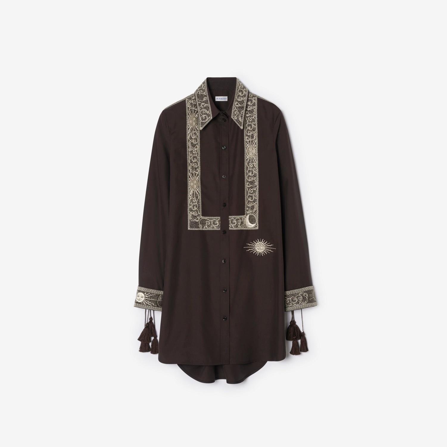Embroidered Silk Shirt Dress by BURBERRY