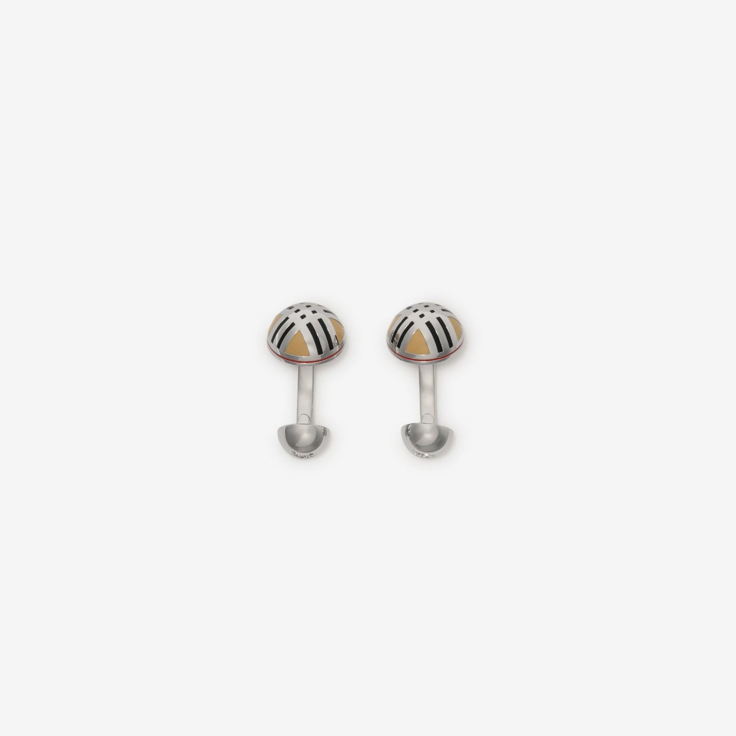 Enamel Check Cufflinks by BURBERRY