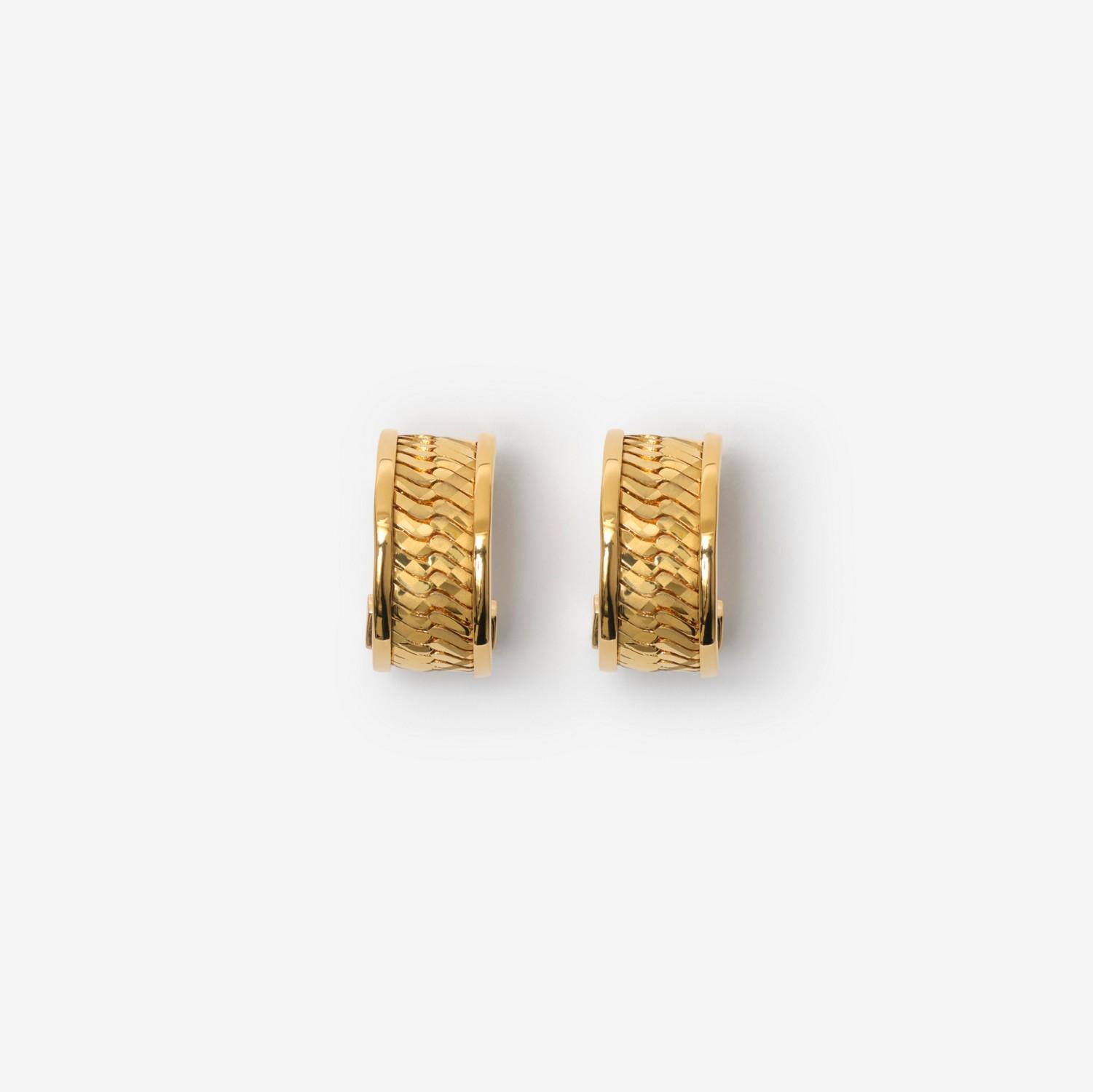 Engraved Check Hoop Earrings by BURBERRY