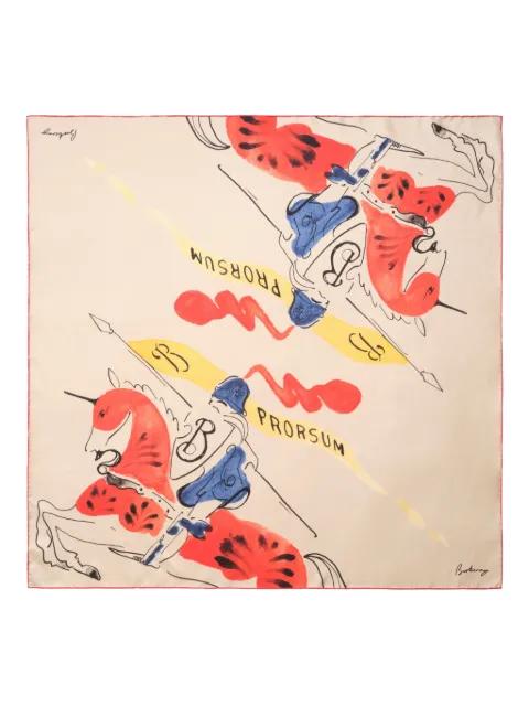Equestrian Knight silk scarf by BURBERRY