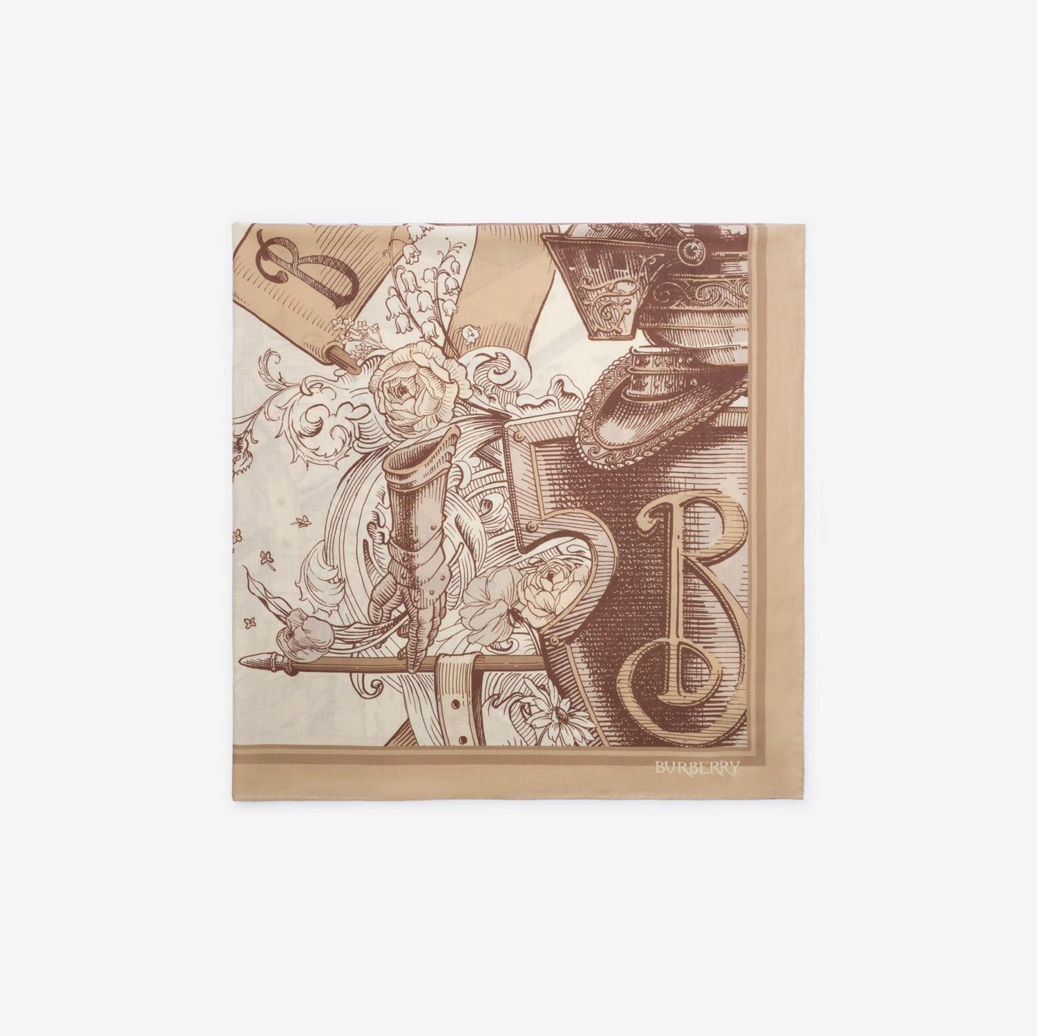 Etched Knight Cashmere Silk Scarf by BURBERRY