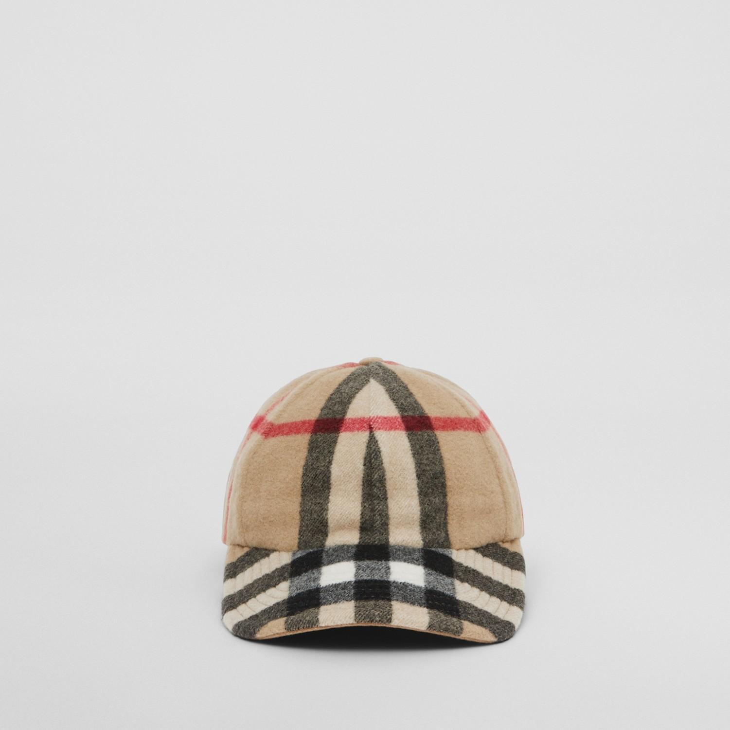 Exaggerated Check Wool Baseball Cap by BURBERRY