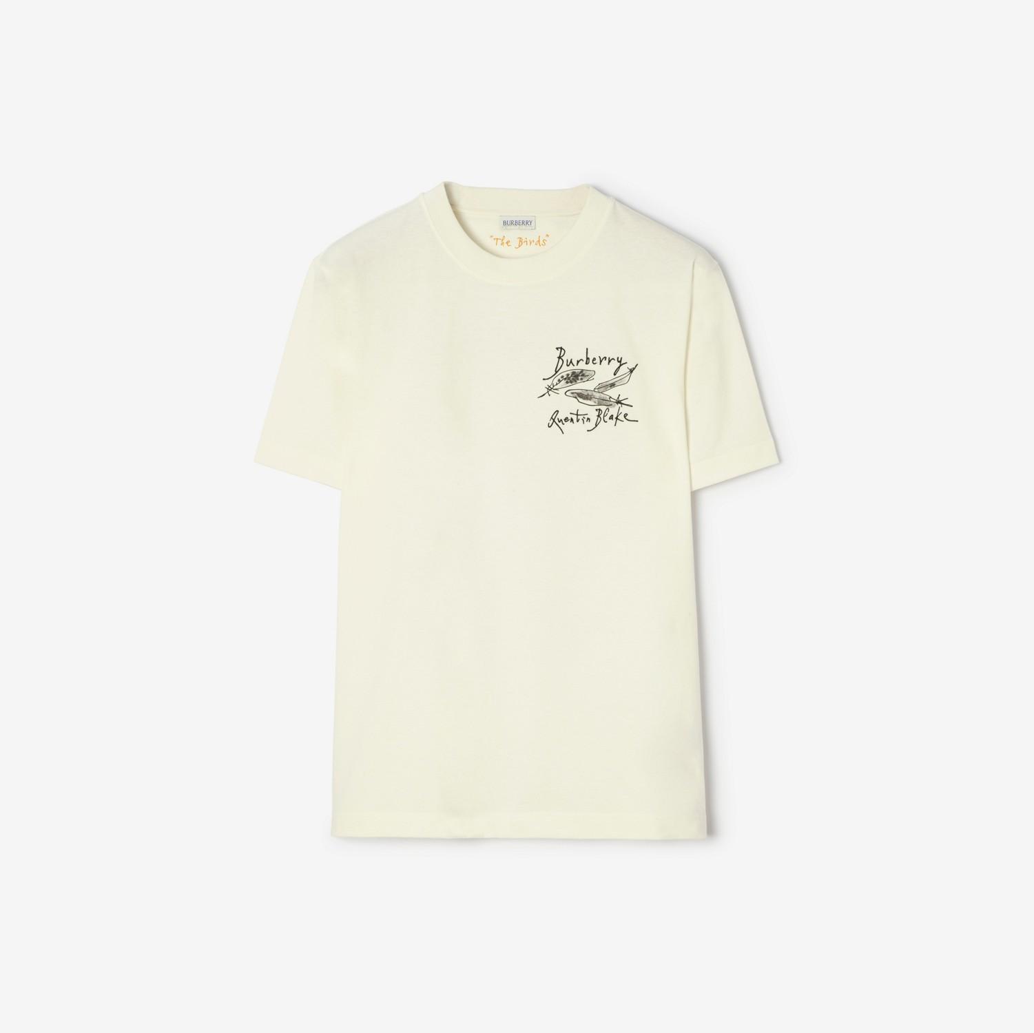 Feather Print Cotton T-shirt by BURBERRY