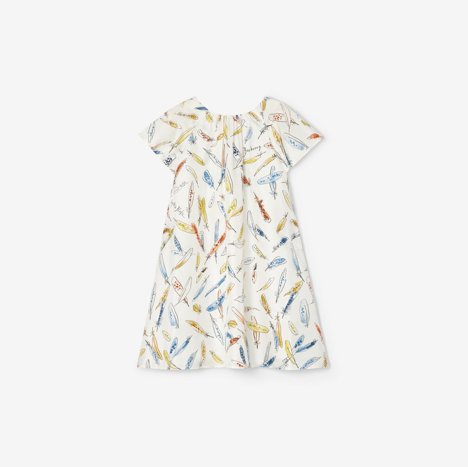 Feather Print Silk Dress by BURBERRY
