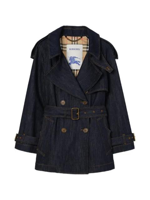 Fitzrovia double-breasted denim jacket by BURBERRY