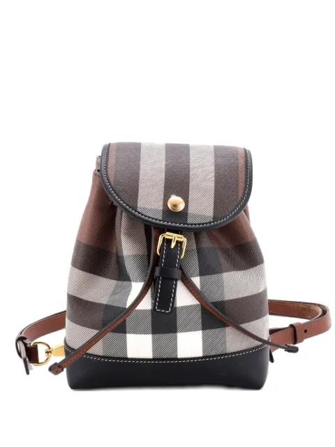 Flap House Check Coated Canvas Micro backpack by BURBERRY 