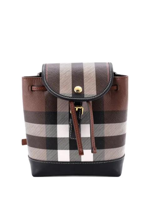Flap House Check Coated Canvas Micro backpack by BURBERRY 