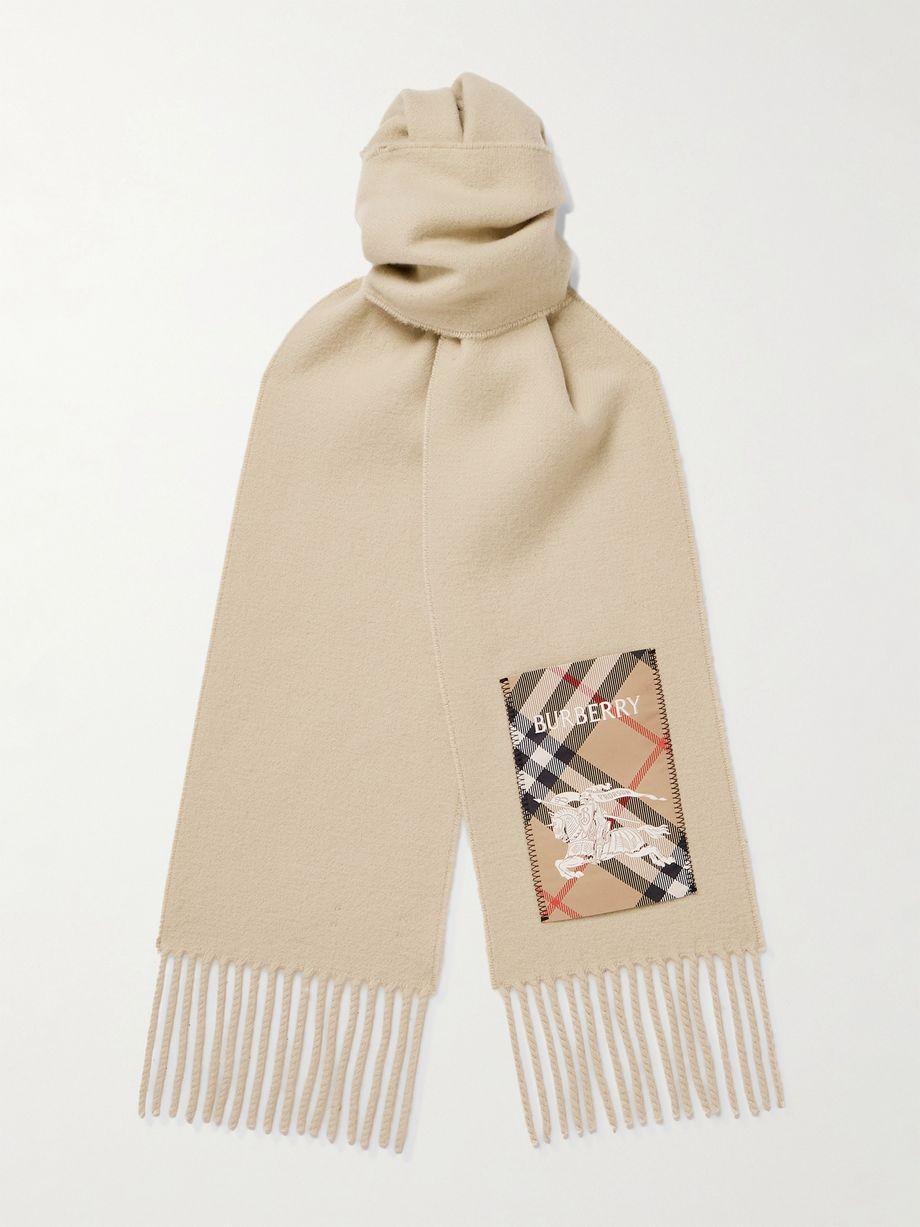 Fringed Appliquéd Cashmere Scarf by BURBERRY