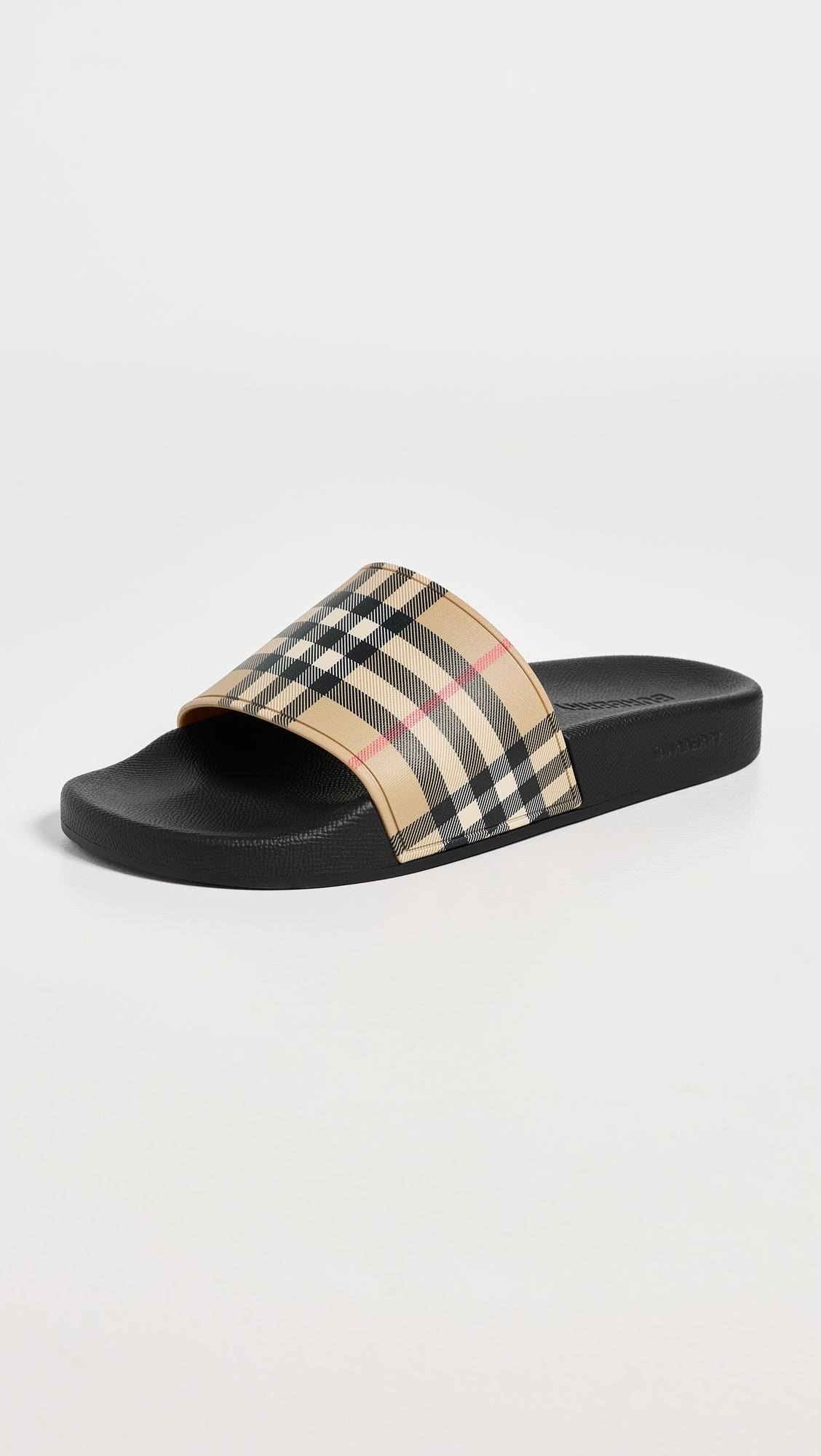 Furley Check Slide Sandals by BURBERRY