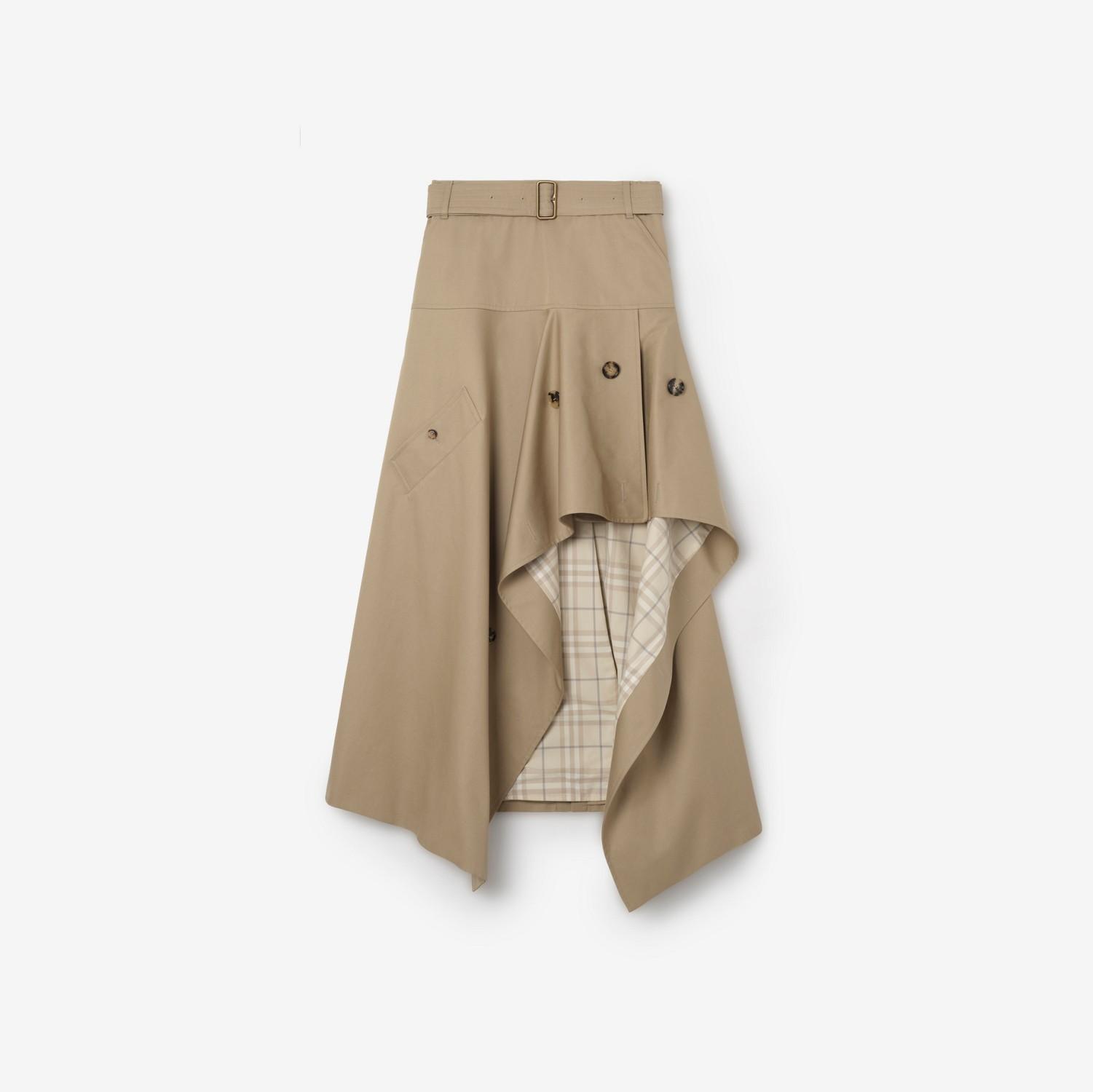 Gabardine Asymmetric Trench Skirt by BURBERRY