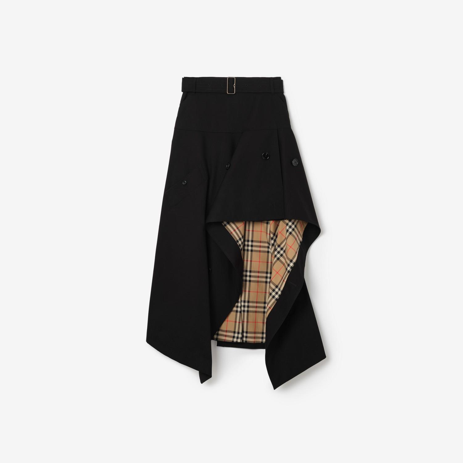 Gabardine Asymmetric Trench Skirt by BURBERRY