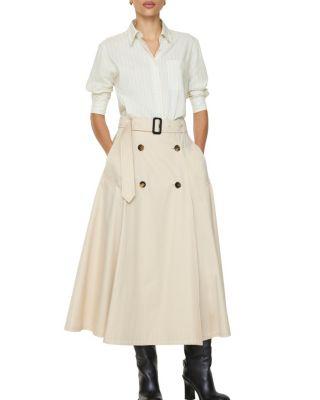 Gabardine Trench Midi Skirt by BURBERRY