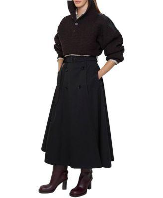 Gabardine Trench Midi Skirt by BURBERRY