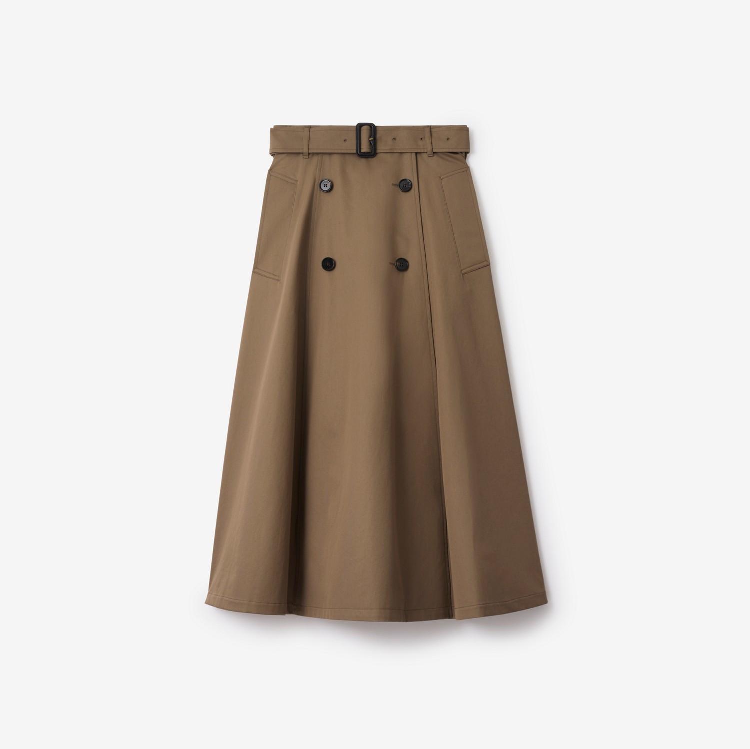 Gabardine Trench Midi Skirt by BURBERRY