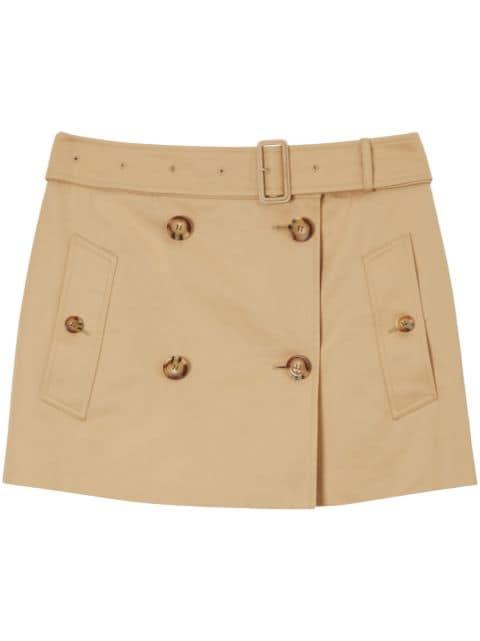 Gabardine Trench cotton miniskirt by BURBERRY