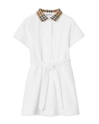 Girls' Check Collar Polo Shirt Dress by BURBERRY Girls' Check Collar Polo Shirt Dress by BURBERRY