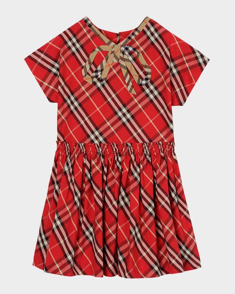 Girl's Check Cotton Dress, Size 3-14 by BURBERRY